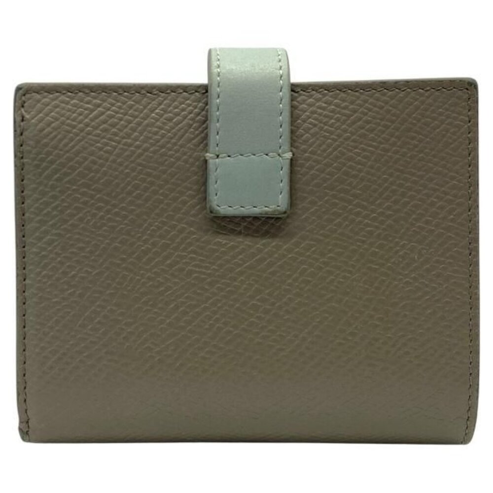 Celine Wallet Fold Wallet Compact Wallet Mini Wallet Logo Leather Gray - Picture 2 of 9